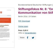 Bundesverband Deutscher Stiftungen Externe Kommunikation von Stiftungen